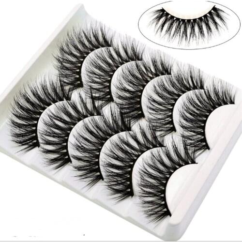 5pairs Crisscross natural false eyelashes fake lashes long makeup 3d mink lashes eyelash extension mink eyelashes for beauty