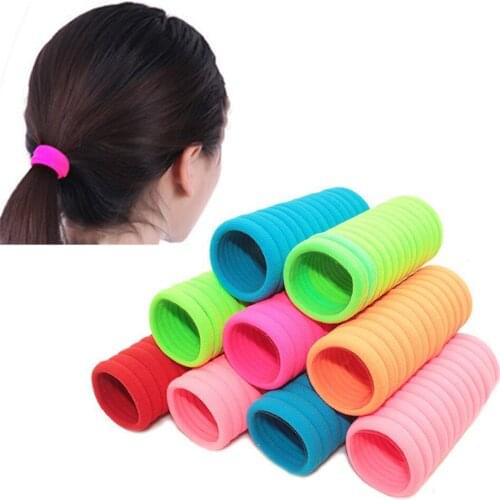 20pcs/lot Fluorescence Colored HairBand Holders Rubber Elastic Hair Bands Girls Hair Accessories