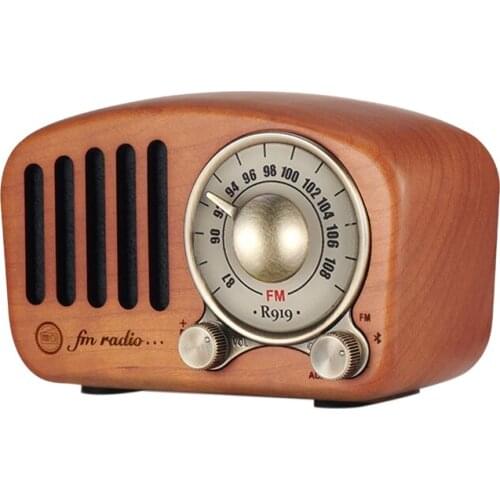 HFES Vintage Radio Retro Bluetooth Speaker - Wooden Fm Radio Classic Style, Strong Bass Enhancement, Loud Volume, Supports Aux T