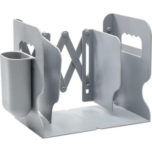 Bookshelf Bookend Retractable Student Book Desktop Storage Rack with Pen Holder