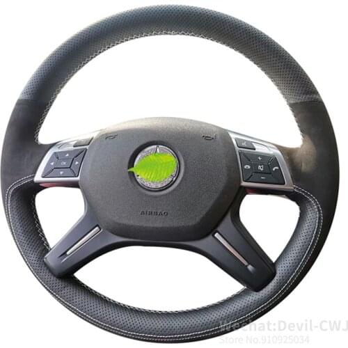 For Mercedes-Benz M-Class GL450-Class ML320 ML350 ML400 ML300 GL350 ML500 Alcantara leather steering wheel cover Car Accessories