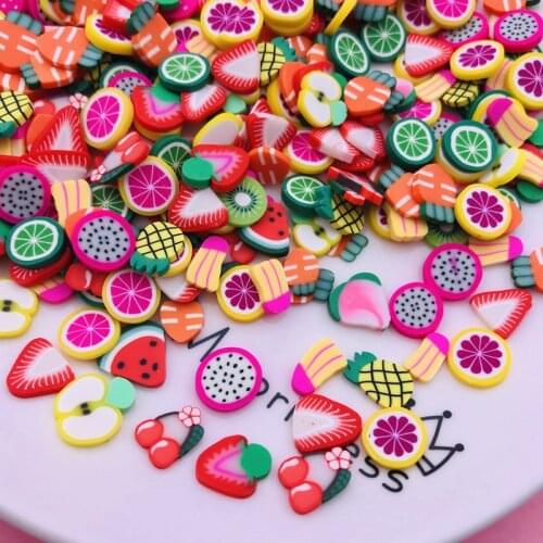 20g/Lot 10mm Cute Polymer Clay Fruit Lemon Sprinkle Apple Strawberry Cherry Slice for Crafts, Phone Deco, DIY Scrapbooking