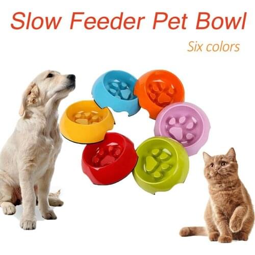Pet Dog Bowl Slow Feeder Melamine Anti Choking Puppy Cat Eating Dish Bowl Dog and Cat Diner Food Water Bowl Food Feeder