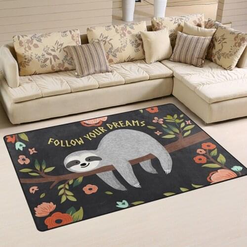Cartoon Sloth Animal Floor Mat Non Slip Rug Area Rugs Bedroom Carpet For Living Room Kids' Home Bathroom Kitchen Cushion
