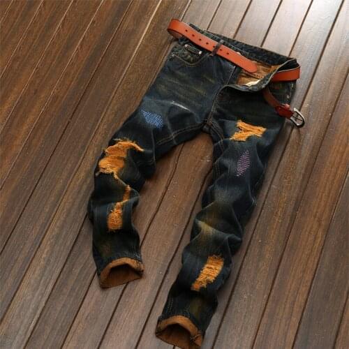 2021 Men loose jeans European American style denim trousers Jean slim homme hip hop men high-end cotton pants
