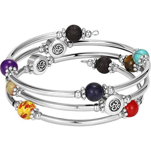 Natural Multiple Circles Winding Seven Chakra Chakra Multi-layer Bracelet