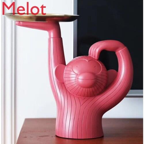 Nordic modern creative design doll monkey tray fruit snacks dry snack cake rack resin tabletop decoration