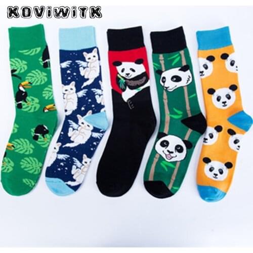 Cute Animal panda Socks funny Casual Women Cotton Socks Fashion Female warm harajuku Cat Bird Sock winter Christmas sports sox
