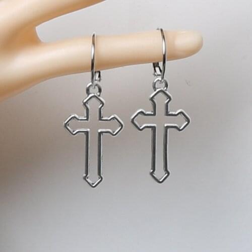 New Cross Hoops Earrings Women Bigbang G-Dragon Nique Cross Drop Dangle Earrings Punk Earring Jewelry Gifts