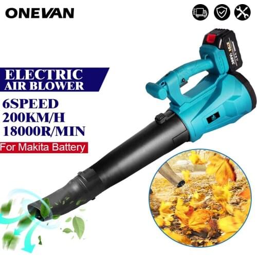 20000r/min Cordless Electric Air Blower 6 Speeds Industry Air Blower Snow Dust Leaf Collector Garden Tool For 18V Makita Battery