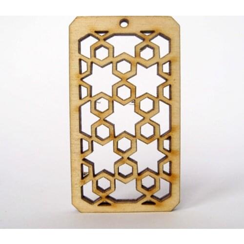 Original Natural Wooden Earrings Rectangular Hollow Circular Earrings