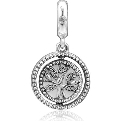 Spinning Tree of Life Dangle Charm Silver 925 Beads Fit Pandora Bracelet DIY Jewelry Gift for Women 02952
