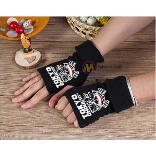 2020 Anime Gloves Winter Warm Gloves Mens Fingerless Gloves Tokyo Ghoul Steampunk Cartoon Knitted Gloves Cosplay