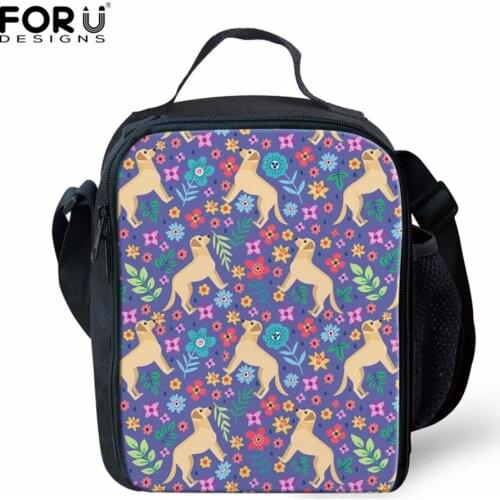 FORUDESIGNS Portable Thermal Insulated Lunch Bags Daily Labradoodle Dog Tote Storage Container Travel Picnic Food Lunch Bag