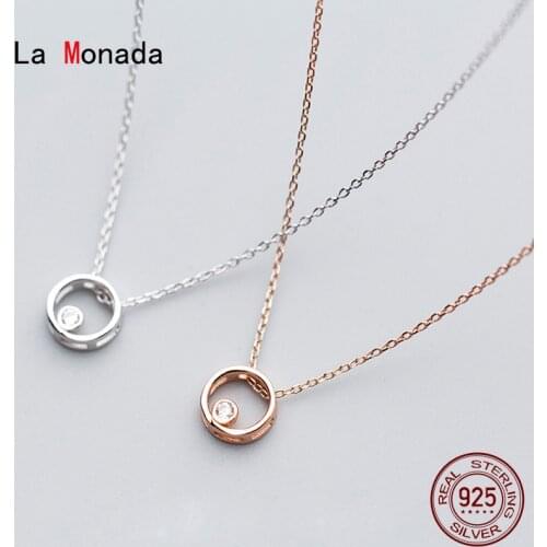 La Monada Silver Chain Necklace For Women Two Layer Circle Fashion Minimalist Silver 925 Jewelry On The Neck Womens Necklaces