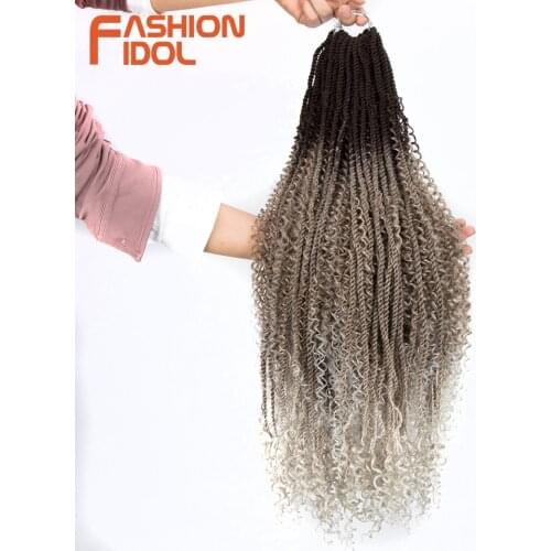 Synthetic Hair Passion Twist Crochet Hair Afro Kinky Curly Hair Braiding 26 Inch Ombre Grey Crochet Braids Fake Hair Extension