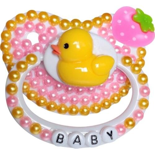 Cute Duck Design Adult Pacifier Wide-bore Silicone Nipple DDLG Lovely Food Grade Adult Baby Pacifier For Daddy, Girl