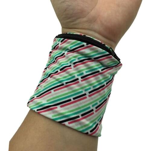 Sports Breathable Lycra Zipper Wristbands Wrist Wallet Pouch Band Fleece Wrist Support Brace Wraps Guard For Gym Elastic Pocket