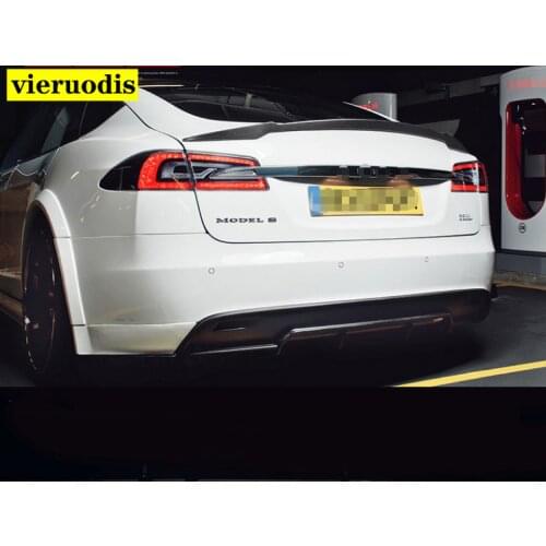 For Tesla Model S 2015-2017 Rear Wing Spoiler, Trunk Boot Wings Spoilers carbon fiber 3M Paste