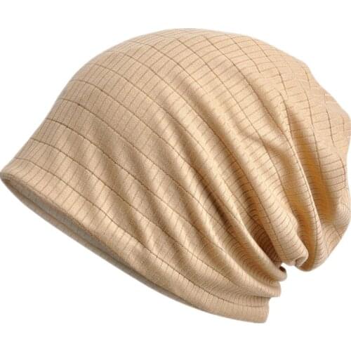 Thin Breathable Men Women Knitted Caps Spring Summer Cotton Bonnet Hat Solid Color Skullies Beanies Multifunction Hedging Cap