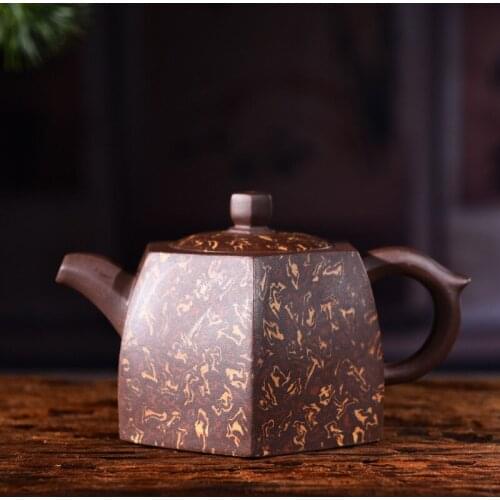 Goods famous pot of pure manual undressed ore purple clay bar pot six-party well cement kung fu tea set the teapot