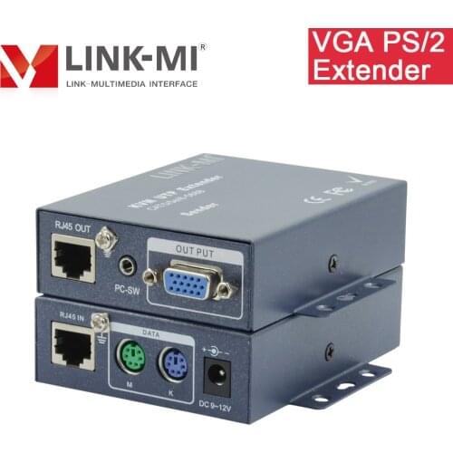 LINK-MI 100-300m VGA P/S 2 KVM Extender support Mouse Keyboard 2 Way VGA Splitter Sender Receiver KVM UTP Extender
