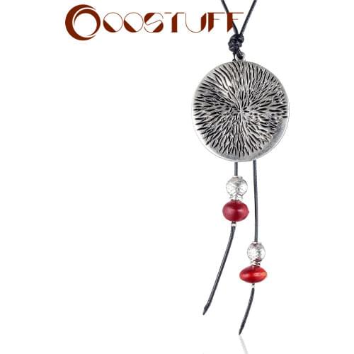 Vintage Women Jewelry Long Necklaces Chokers Statement necklaces & pendants Rope Chain Jewellery Suspension Wood Beads 2021 New