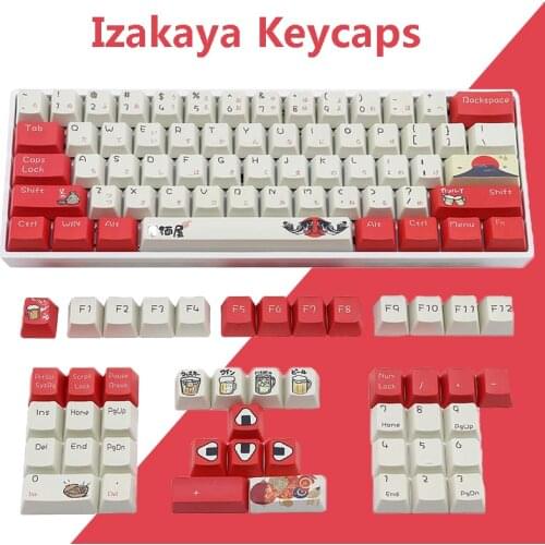 108-Key PBT Keycaps Dye Sublimation OEM Profile lzakaya Tokyo Upgrade for 61/87/104 keys Mechanical & Optical Gaming Keyboard