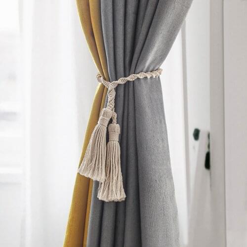 Curtain Tiebacks Tie Band Home Office Decorative Weave Holdbacks Holders Decorative Drapery Cotton Rope