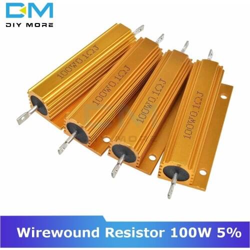 0.5R 1R 2R 4R 6R 8R 10R 20R 100W 5% +5% -5% Aluminum Shell Housed Case Power Wirewound Resistor 0.5/1/2/4/6/8/10/20/50/100 Ohm