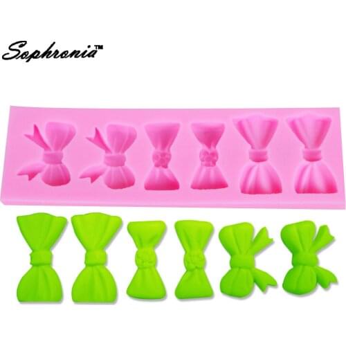 10PCS/SET Bowknot Shape six Bows Silicone Mold Cake Decorating Fondant Tools Sugar Craft Tools Cake Baking Tools M039