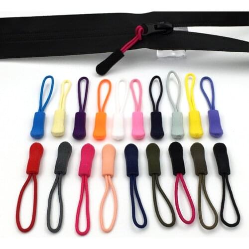 10pcs Zipper Pulls Cord Rope Ends Lock Zip Clip Buckle For Outdoor Accessories/ Backpack/Clothing Zipper Slider Rope P134
