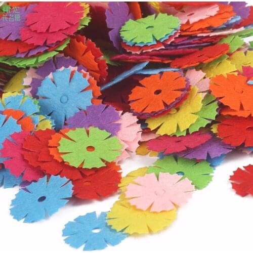 100pcs/bag Mixed Color Multi Shapes Felt Patch Applique Felt Scrapbooking Sticker for Home Birthday Wedding Party Decorations