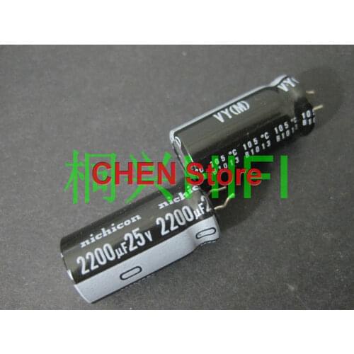 20PCS/50PCS NICHICON VY 25V2200UF 12.5X25MM Aluminum Electrolytic Capacitor vy 2200uF/25v 105 degrees 2200uf 25v