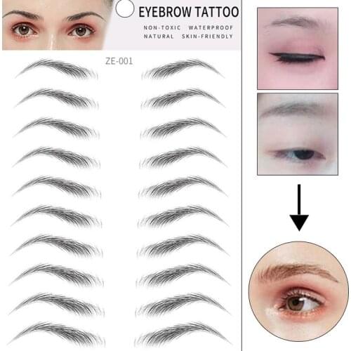 4D Hair Like Eyebrows Makeup Waterproof Eyebrow Tattoo Sticker Long Lasting Natural Fake Eyebrow Stickers Cosmetics TSLM1