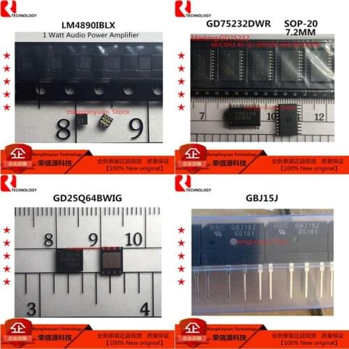5 pcs/lot LM4890IBLX LM4890IBL LM4890 GD75232DWR GD75232DW GD75232 GD75232 GD25Q64BWIG 25Q64BWIG GBJ15J 100% New original