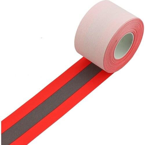 50mm Fluorescein Red Reflective Flame Retardant Fabric Material Sew On Tape Width 2" Free Shipping