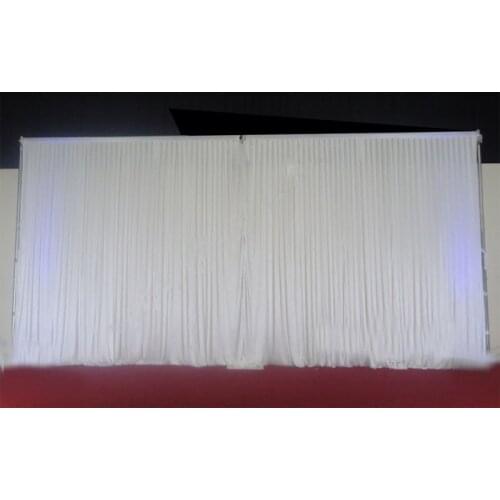 6Mx3meter White Pleated Wedding Backdrop Curtain