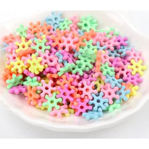 7mm 10mm mixed Matte Fluorescent Neon Acrylic snowflake Spacer Beads For Jewelry making YKL0376