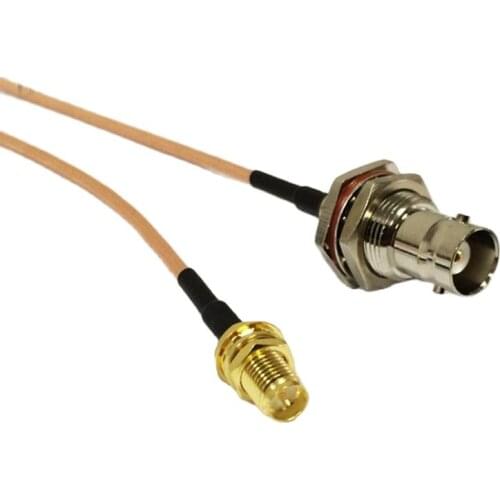 1PC RP-SMA Female Jack (male pin) To BNC Female bulkhead RG316 Coaxial cable 15CM /30CM/50CM/100CM Adapter for BaoFeng radio
