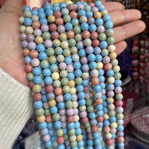 Assorted Rainbow Agate Wholesale Tier-A High Quality Natural Polished Loose Round Alashan Alax Colorful Rainbow Agate Beads