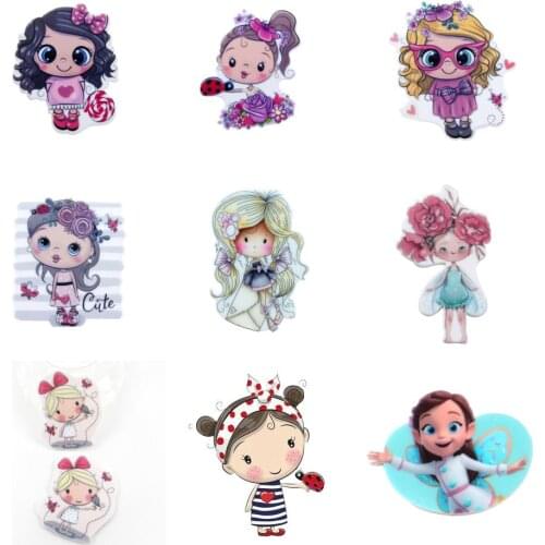 Ladybug Princess Girl Flat Back Planar Resin Cabochon DIY Acrylic Accessories DIY Mobile Phone Case Headband,1Yc17768
