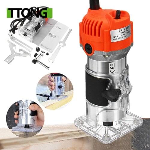 800W 30000rpm Woodworking Electric Trimmer Milling Engraving Slotting Trimming Machine Hand Carving Machine