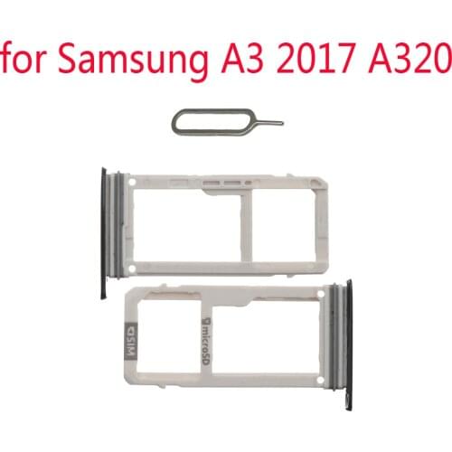 For Samsung Galaxy A3 2017 A320 A320F A320Y Original Phone Housing New SIM Tray Adapter Micro SD Card Tray Holder Slot