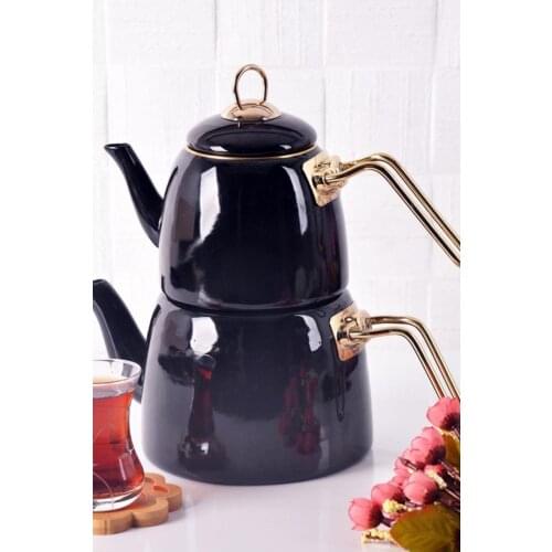 ELITE CLASS BLACK ENAMEL TEAPOT kitchen mother teapot tea coffee tea maker kettle