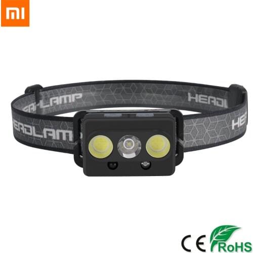 Xiaomi High Quality LED Mini Headlamp IR Motion Sensor 7-Mode Headlight Rechargeable Waterproof Head Torch for Hunting Camping