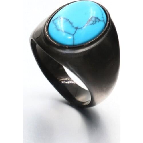 Hot New Natural Oval Opal Green Stone Ring Stainless Steel Vintage Nobel Palace Product For Woman Man Europe Jewelry Wholesale