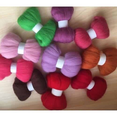 Needle felting poke fun DIY roving felt 100% merino wool fiber mix color 5g/10pcs/lot