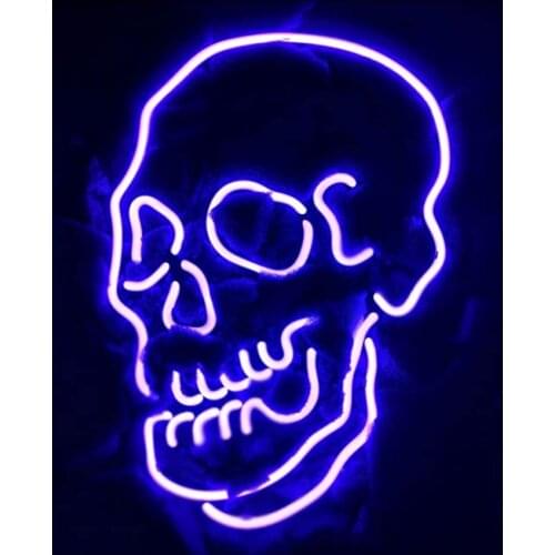 Neon Sign For Skull Real Glass Tubes Hotel Beach Recreational Game Room Wildcats Crown Roya Sign Light Clown Eye Letrero neon