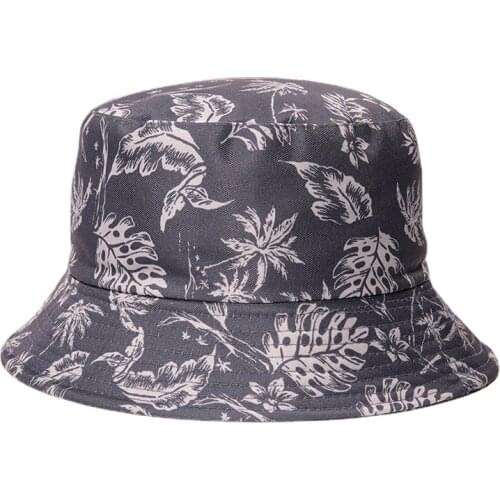 Bucket-Hats Men Women Leaf Print Sunscreen Fisherman Cat Cotton Fashion Anti-sun Outdoor Travel Panama Hat